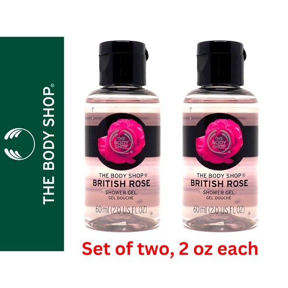🌹NEW Set of 2, British Rose Shower Gel by The Body Shop, travel sized - Picture 1 of 2